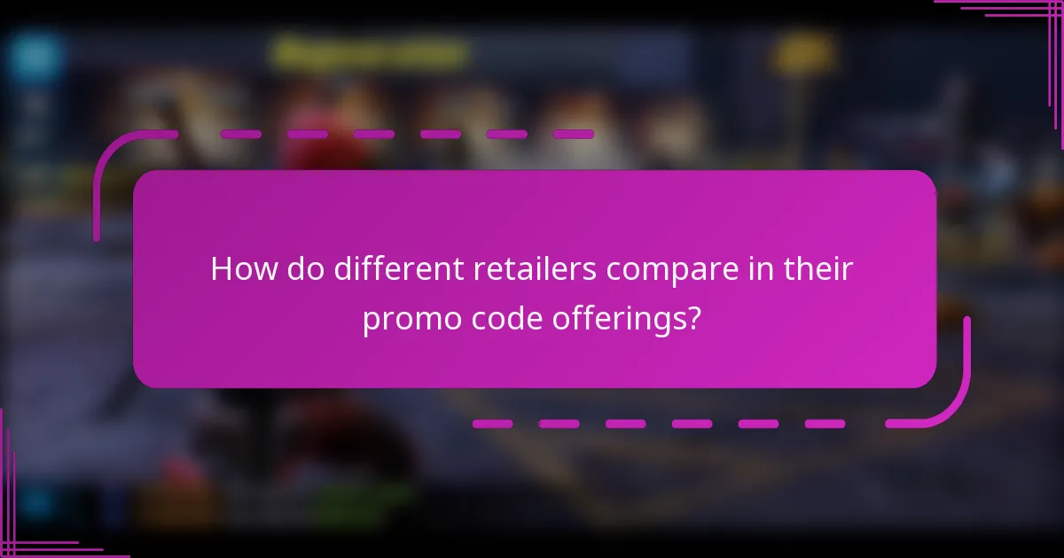 How do different retailers compare in their promo code offerings?
