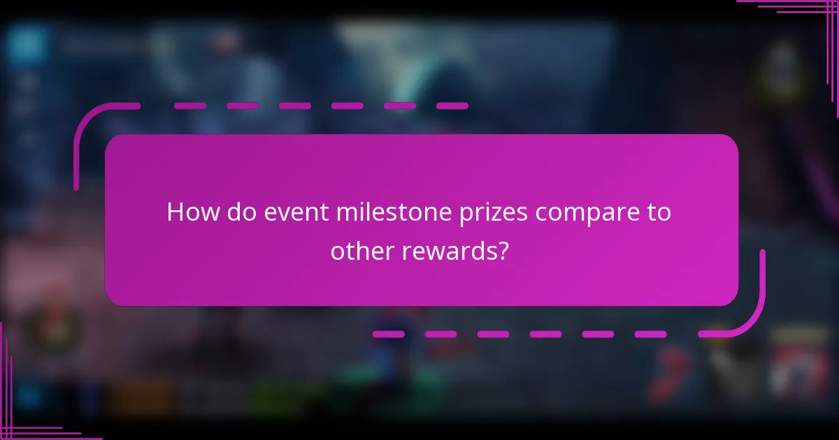 How do event milestone prizes compare to other rewards?
