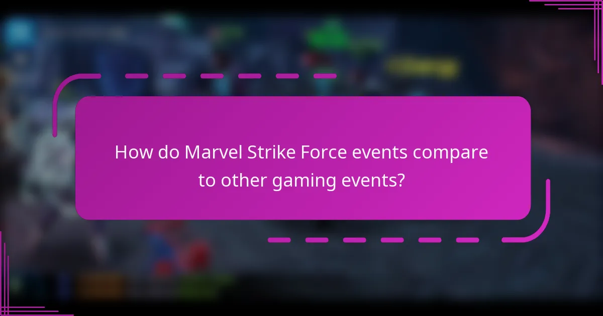 How do Marvel Strike Force events compare to other gaming events?