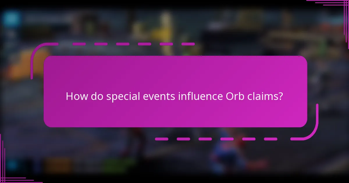 How do special events influence Orb claims?