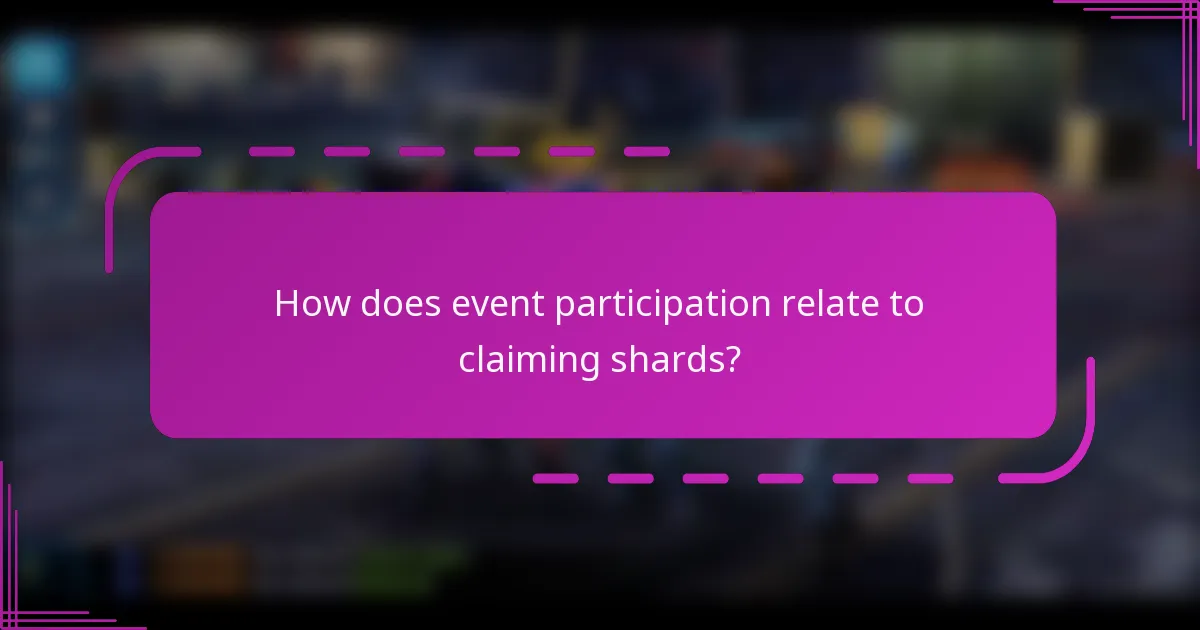How does event participation relate to claiming shards?