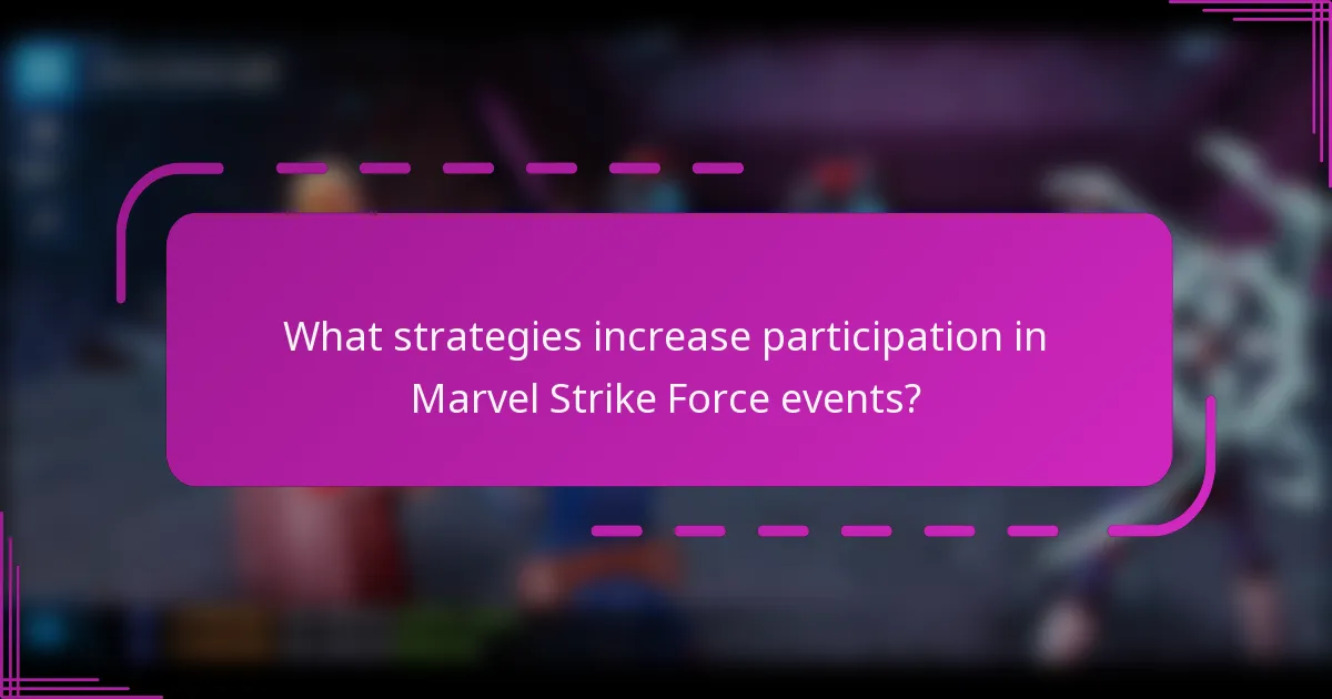 What strategies increase participation in Marvel Strike Force events?
