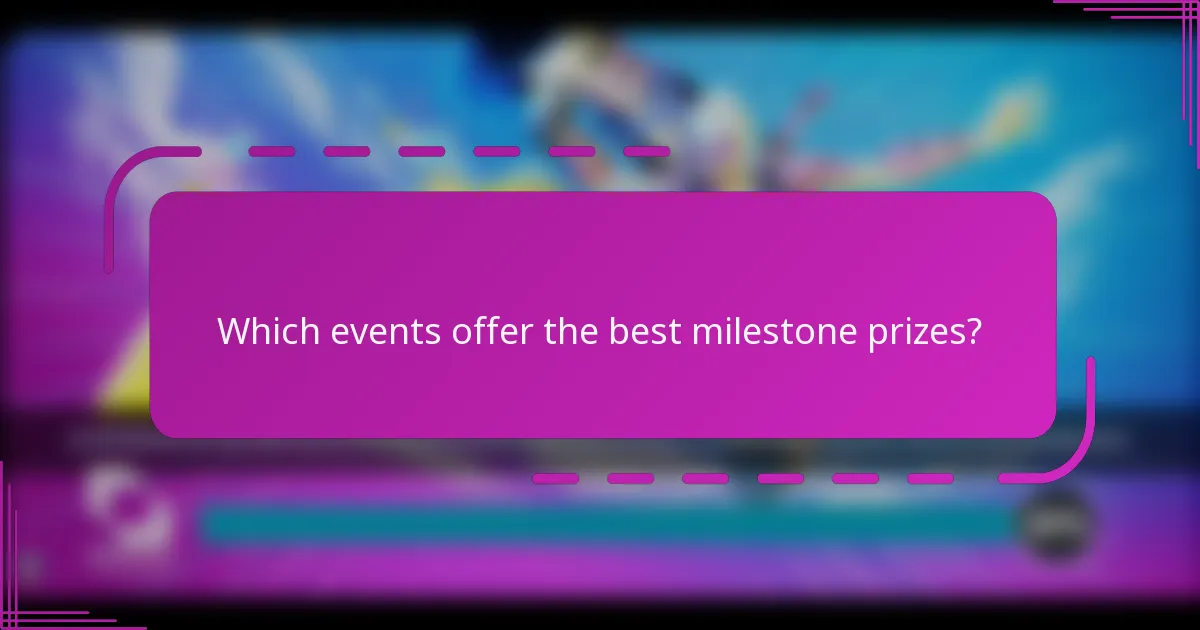 Which events offer the best milestone prizes?